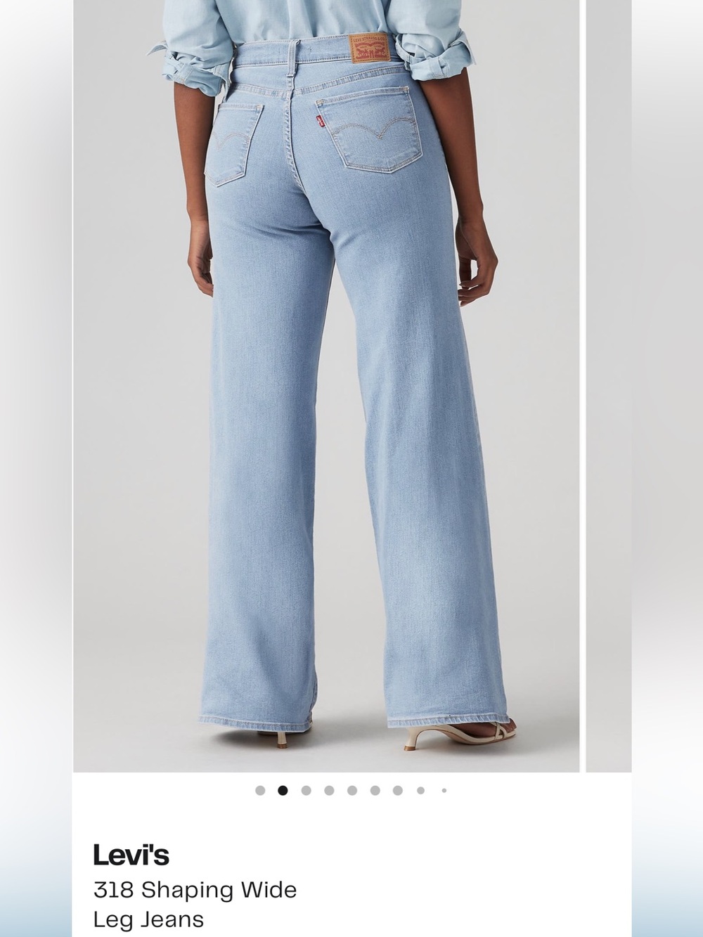 Levi's Light Blue High-Rise Wide Leg Jeans - Picture 5 of 8